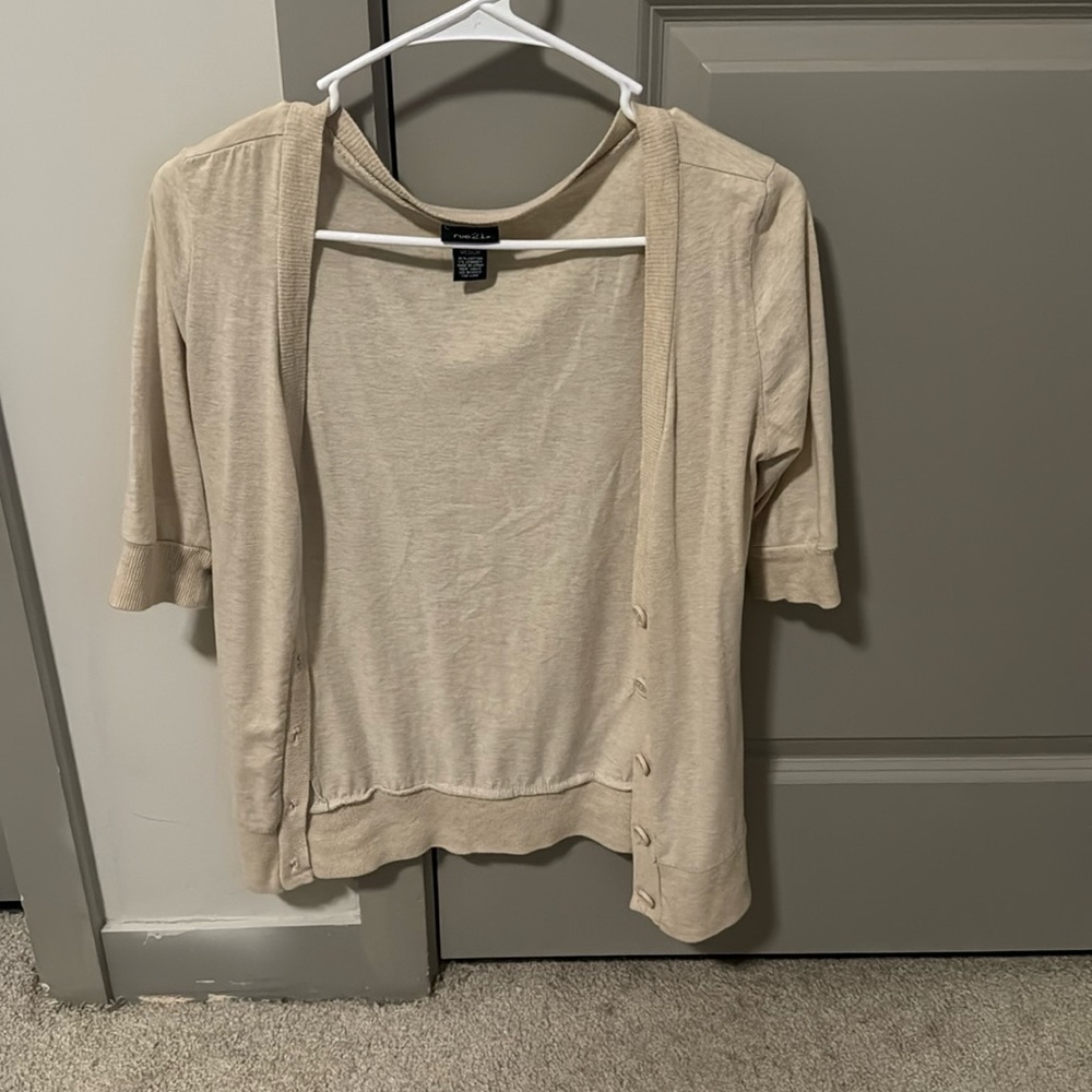 Tan cardigan, size medium